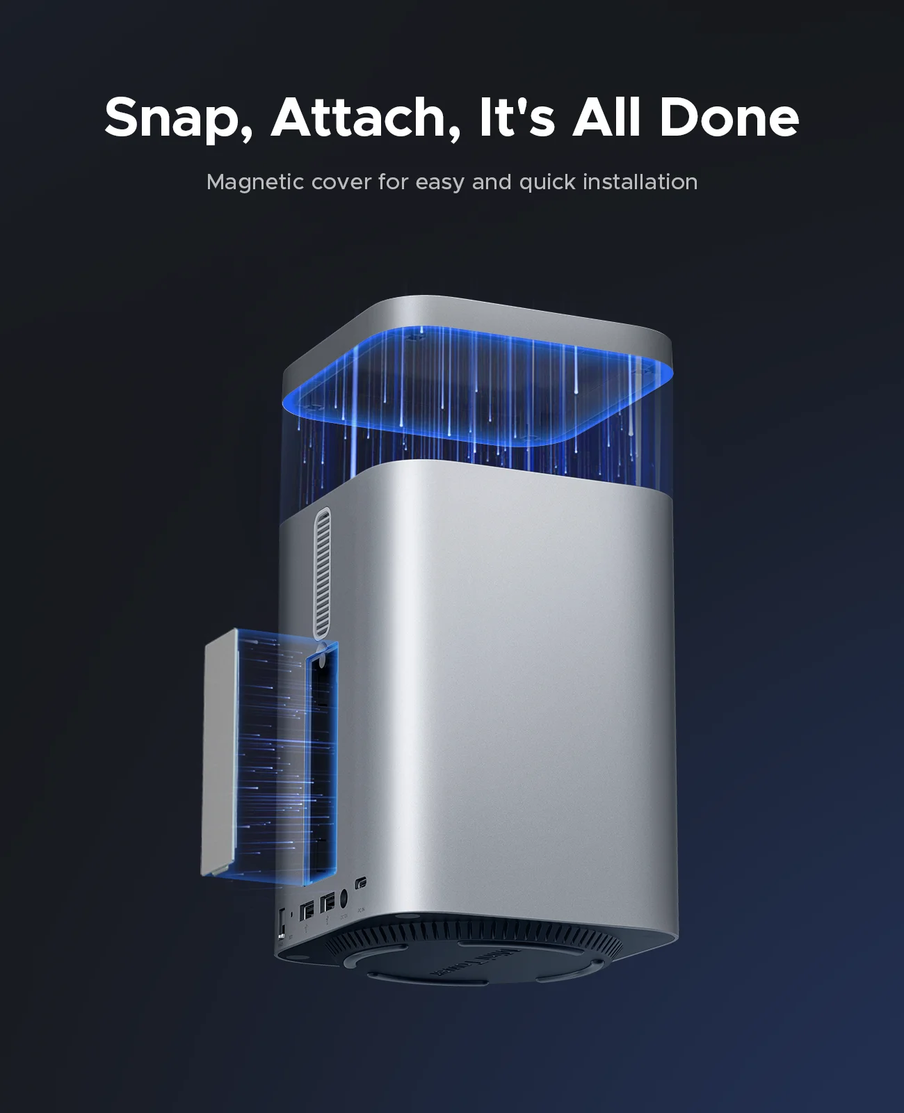 ORICO MiniTower Mac Mini M4 Dock M.2 SSD carcasa de disco duro de 3,5 pulgadas estación de acoplamiento tipo C sistema de almacenamiento híbrido de escritorio DAS