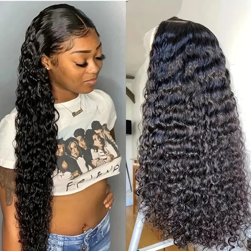 Rosabeauty 13x4 Lace Front Human Hair Wig 13X6 250% Density Deep Wave 40 Inch 5X5 Preplucked Glueless Ready To Go Curly Wig