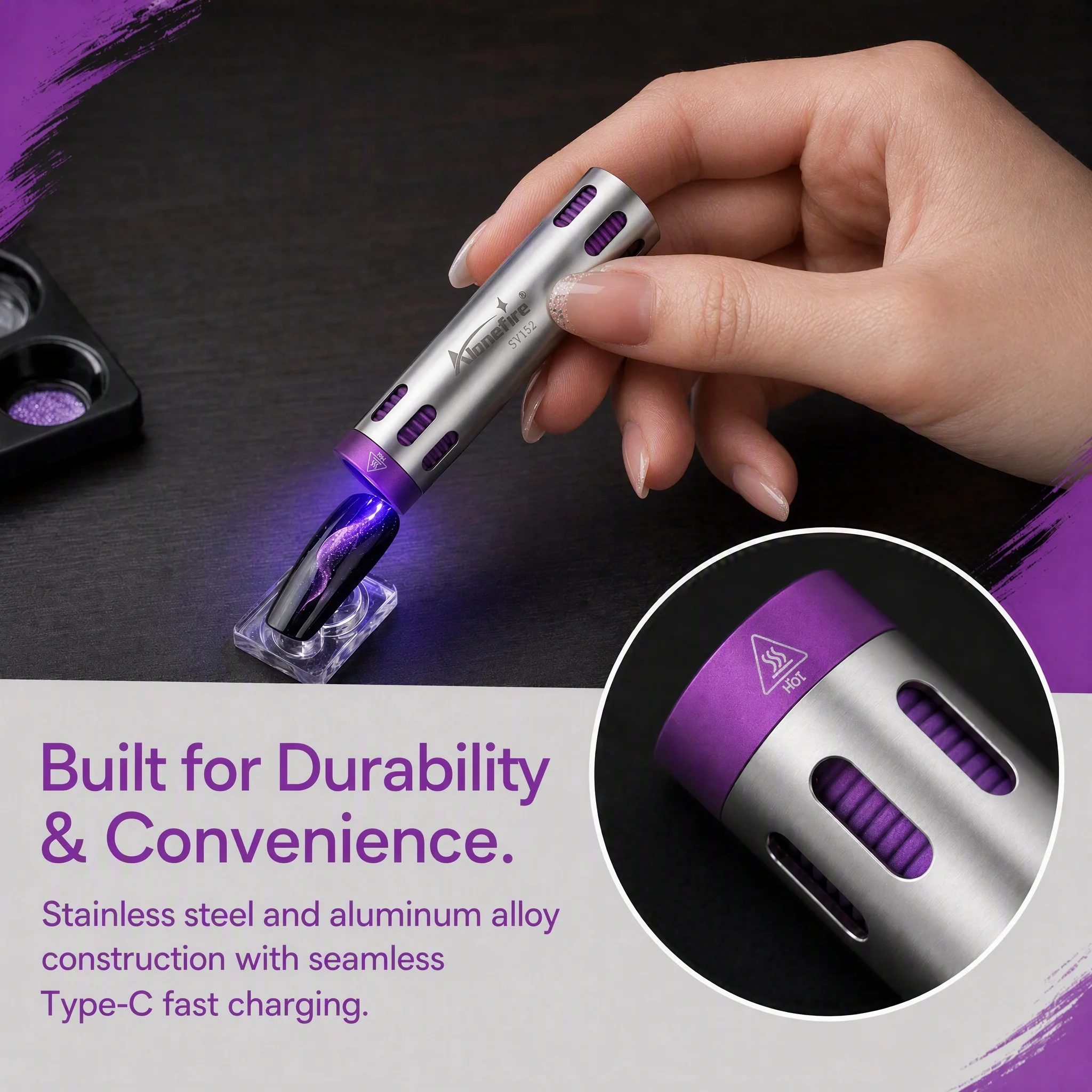 365NM Dual Led UV Led Blacklight Mini Flashlight Usb Rechargeable Curing Lamp Pet Urine Tinea Jade Gem Ore Money Scorpion Light view 6