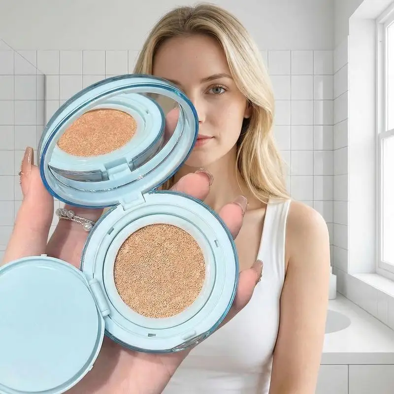 Full Coverage Air Cushion Foundation Cream Moisturizing Concealer Brightening Lasting Wear For Work or School