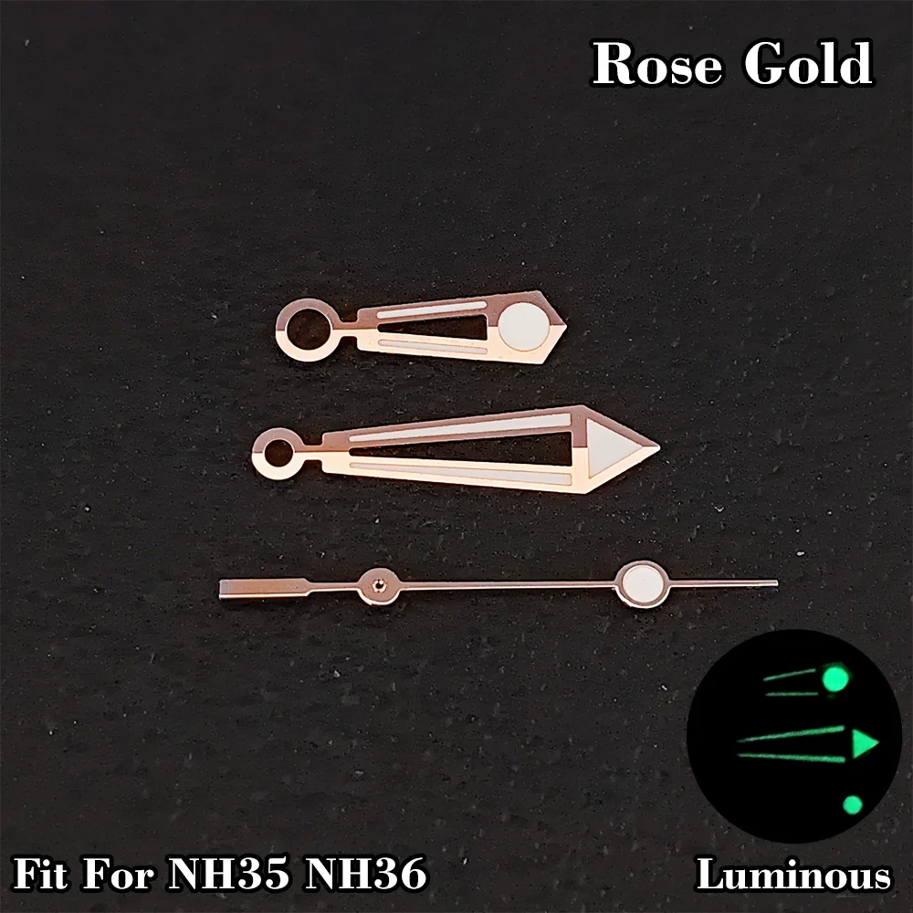 Fit For NH35/NH36  ETA 2836 2824 Miyota 8205 8215 movement Watch Hands Green Luminous  Watch Hands  hollow out WatchHands