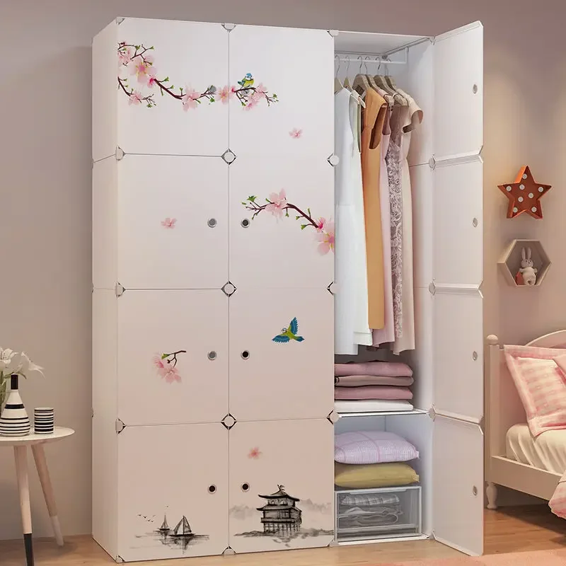 New Style Collapsible Bedroom Furniture Assemble Wardrobe Plastic Durable Clothes Cabinets Simplicity Large Space Storage Locker
