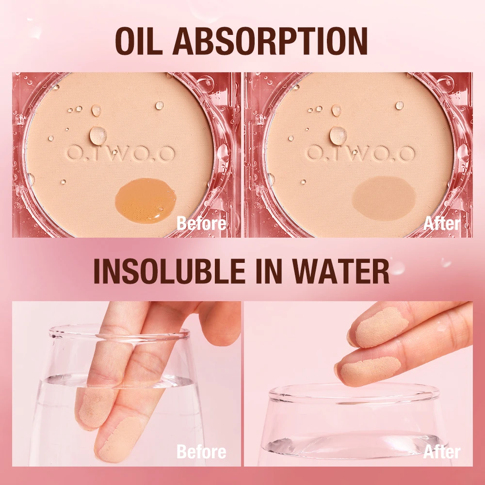 O.TWO.O 2pcs Face Foundation Powder Concealer Sunscreen SPF 30 PA++ High Coverage Makeup Base Waterproof Setting Compact Powder