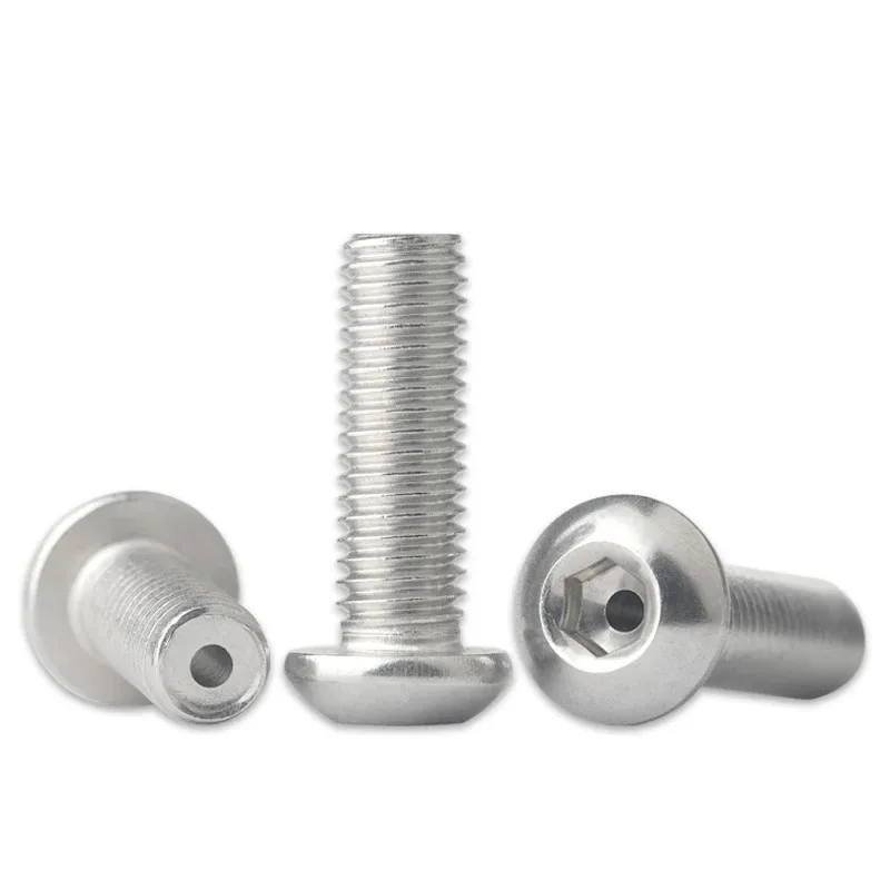 ISO 7380 304 Stainless Steel Hollow Vented Screws M3 M4 M5 M6 M8 Hex Socket Button Head Vacuum Air Bleeder Bolts Virtual Leak Re