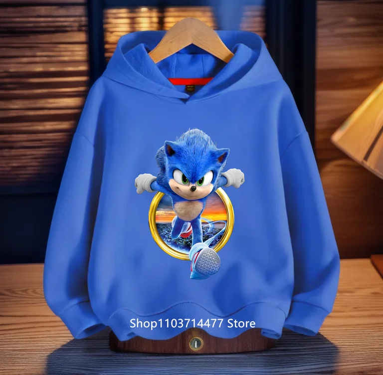 مليئة بالتبريد العصري! سترة بغطاء للرأس للأطفال مطبوعة ديناميكية سونيك، دع الأطفال أن تصبحًا حيويًا في الشارع لطيفًا ورائعًا #1