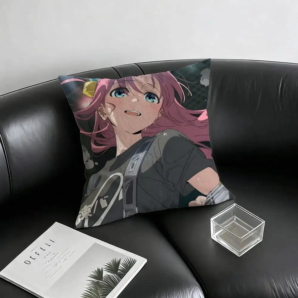 Anime Bocchithe Rock! Cushion Cover Natural Linen Pillowcase Set, All-in-One Decor for Sofa, Bedroom & Chair
