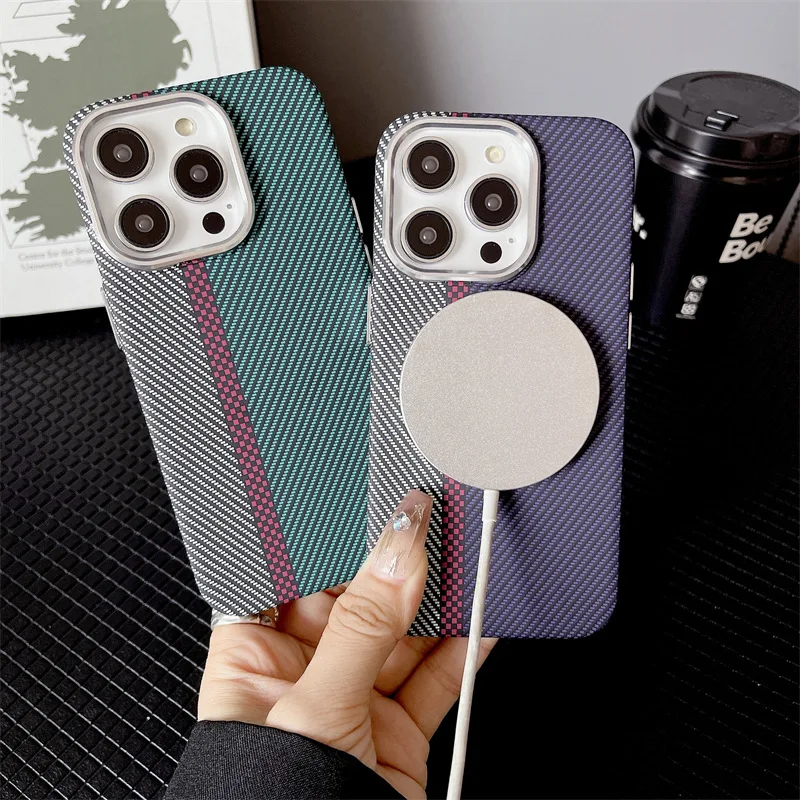 

Magnetic Luxury Matte Fall prevention Armor Shockproof Case For iPhone 15 14 13 12 16 Pro Max Wireless Charge For Magsafe Cover