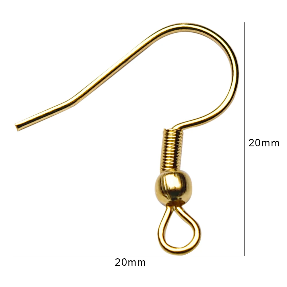 50-100pcs/lot No Allergy SS316 Gold Stainless Steel Earring Clasp Hook DIY Earring Findings Jewelry Making Accessories Ear Wire