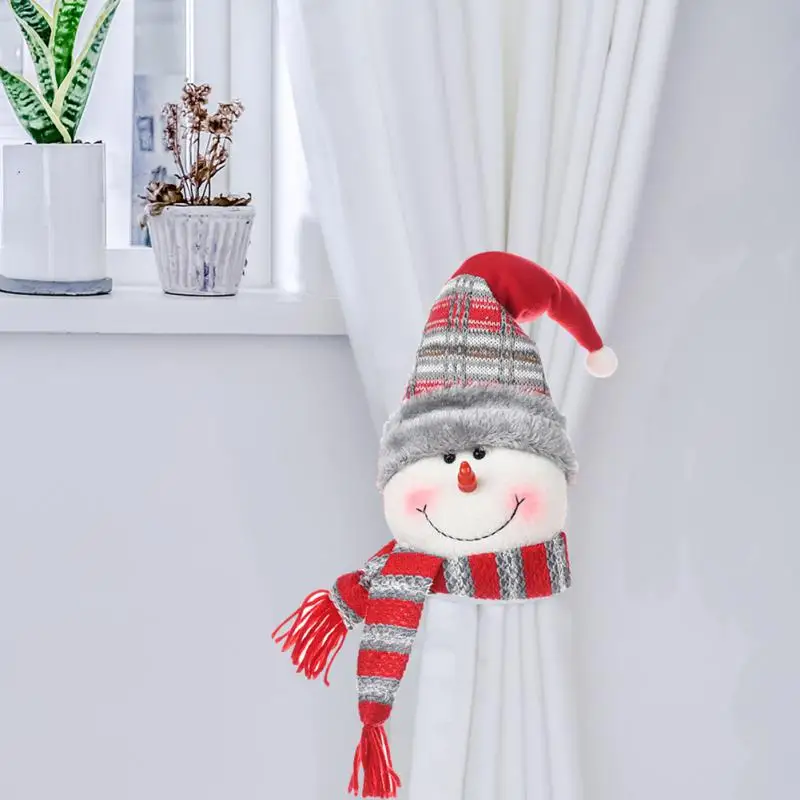 Curtain Buckle Tieback Santa Snowman Curtain Tiebacks Hook Fastener Buckle Clamp for Christmas Ornaments Decorations Home Decor