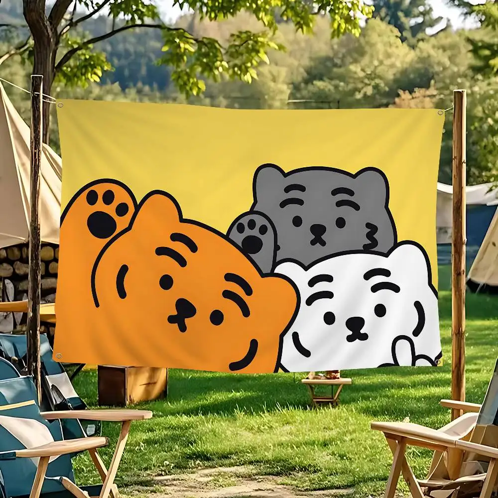 Fashion MUZIKS TIGER Cartoon Flag Art Science Fiction Room Home Decor Wall Hanging Home Decor Banner