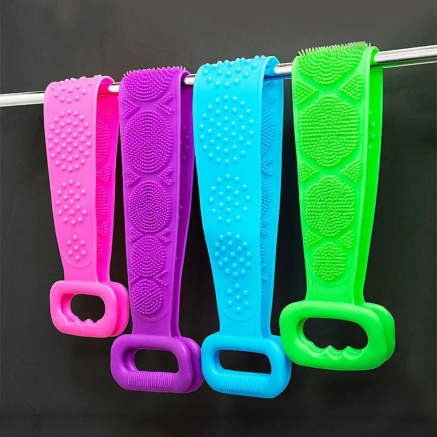 Silicone Bath Towels For Men & Women - Long, Easy-Grip Back Scrubber For Shower