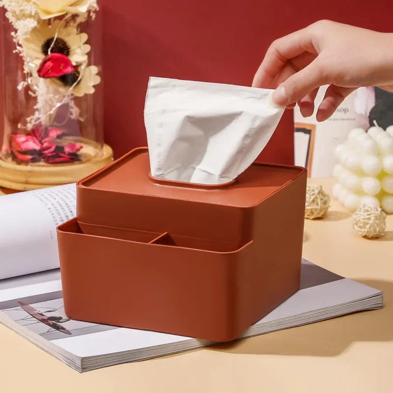 

Multifunctional Desktop Paper Towel Box Remote Control Storage Household Living Room Tea Table Box Napkin