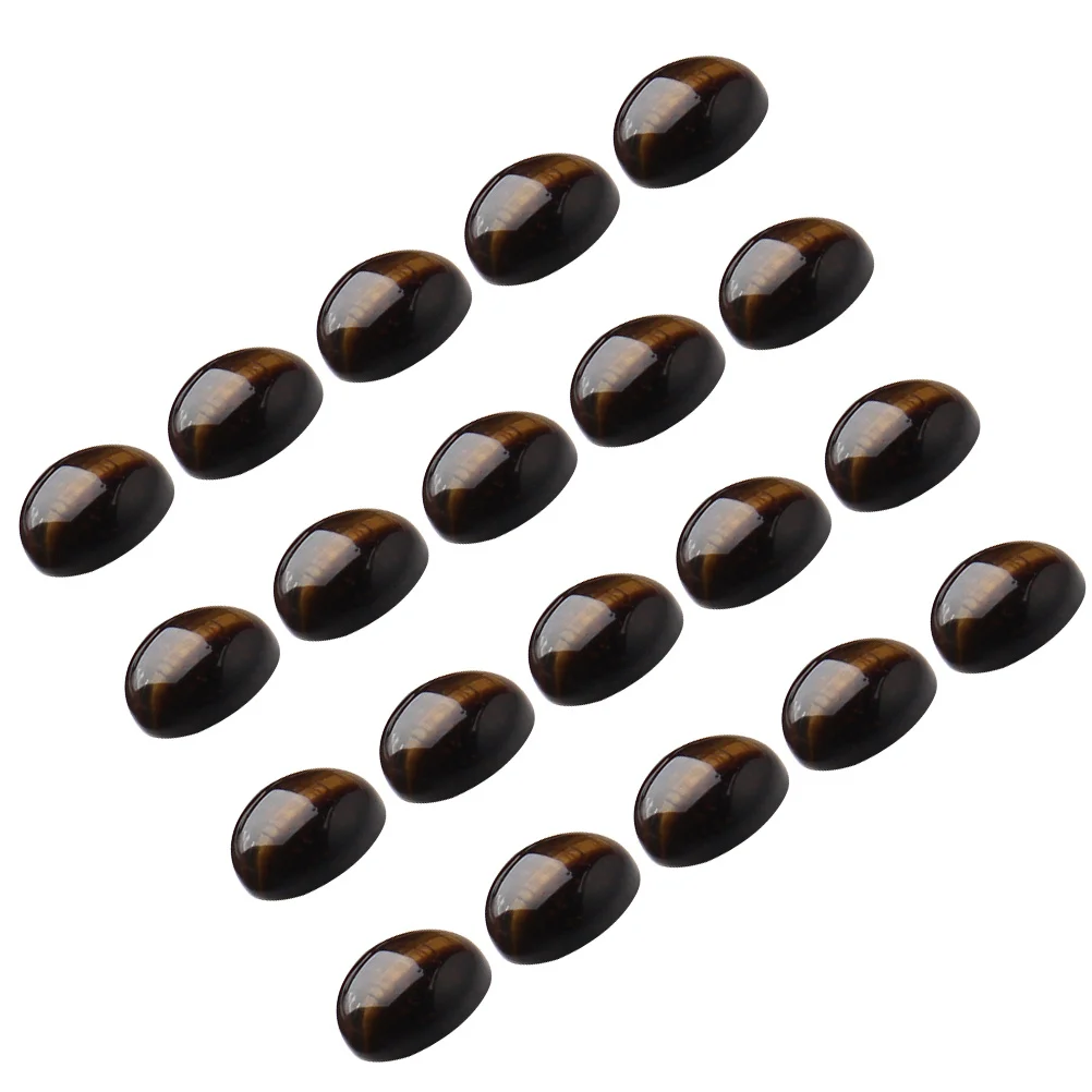 

20Pcs Tiger Eye Stones Flat Back Patches 14Mm Semicircle Shape for DIY Jewelry Craft Projects Stone Decor Jewelry Making
