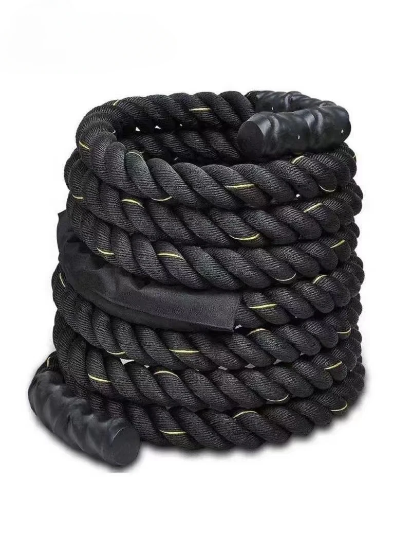 Nylon combat ropes are used for fitness and core strength training for MMA fighting and throwing techniques