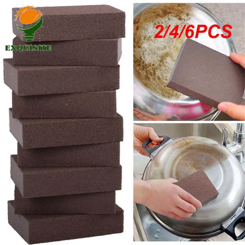 2/4/6PCS Sponge Practical Decontamination Convenient Portable Home Furnishing Emery Descaling Wash Pot Small Kitchen