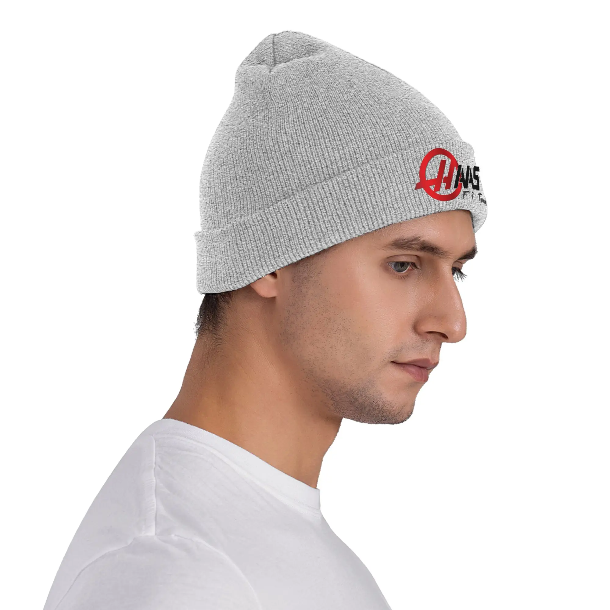 Haas f1 فريق شعار الشتاء Skullies Beanies قبعة دافئة الخريف قبعات منسوجة بونيه قبعات للنساء الرجال #2