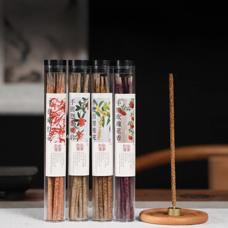 

Natural Plants Handmade Stick Incense/Rose Osmanthus Jasmine Rhododendron Home Indoor Purify The Air and Remove Odors Joss Stick