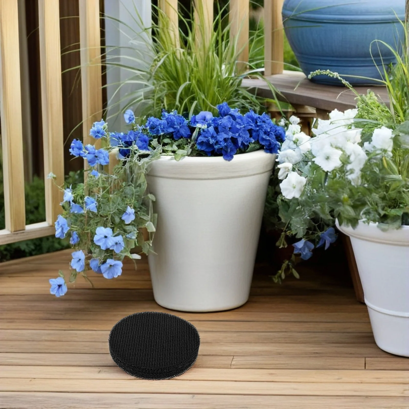 

100Pcs Flower Pot Mesh Pad Round Drainage Hole Mat Soil Loss Prevention Pad Bonsai Bottom Mat Indoor Outdoor Gardening