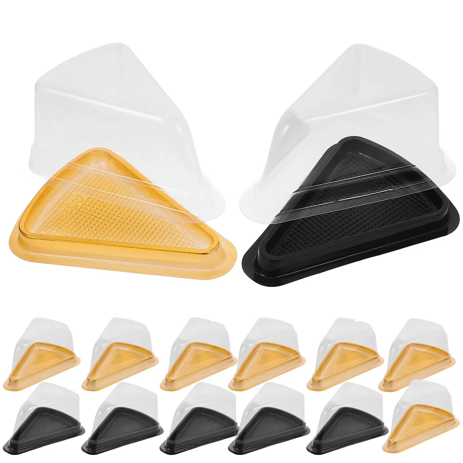 

40pcs Cake Boxes Triangle 6 Inch Clear Plastic Dessert Containers Food Packaging Crepe Cheese Cakes Safe Material Single Use