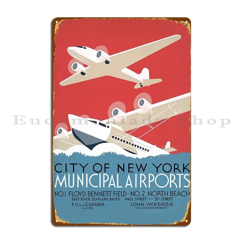 Vintage Aviation Poster 1930s Metal Sign Plaques Rusty Garage Cinema Iron Designing Tin Sign Poster