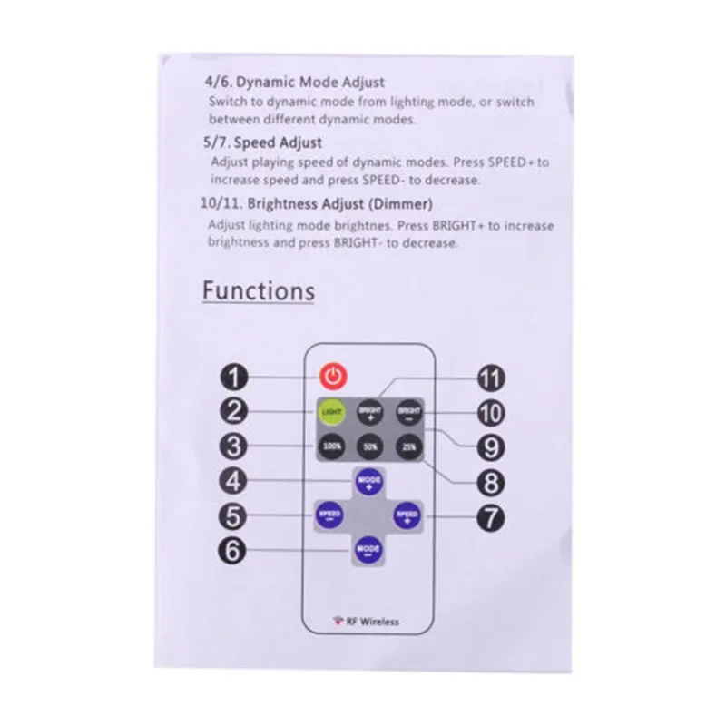 เครื่องควบคุม REMOTE tombol ไร้สาย RF แบบอินไลน์สำหรับไฟแถบไฟ LED ขนาดเล็ก12V เครื่องหรี่ REMOTE tombol ไร้สาย
