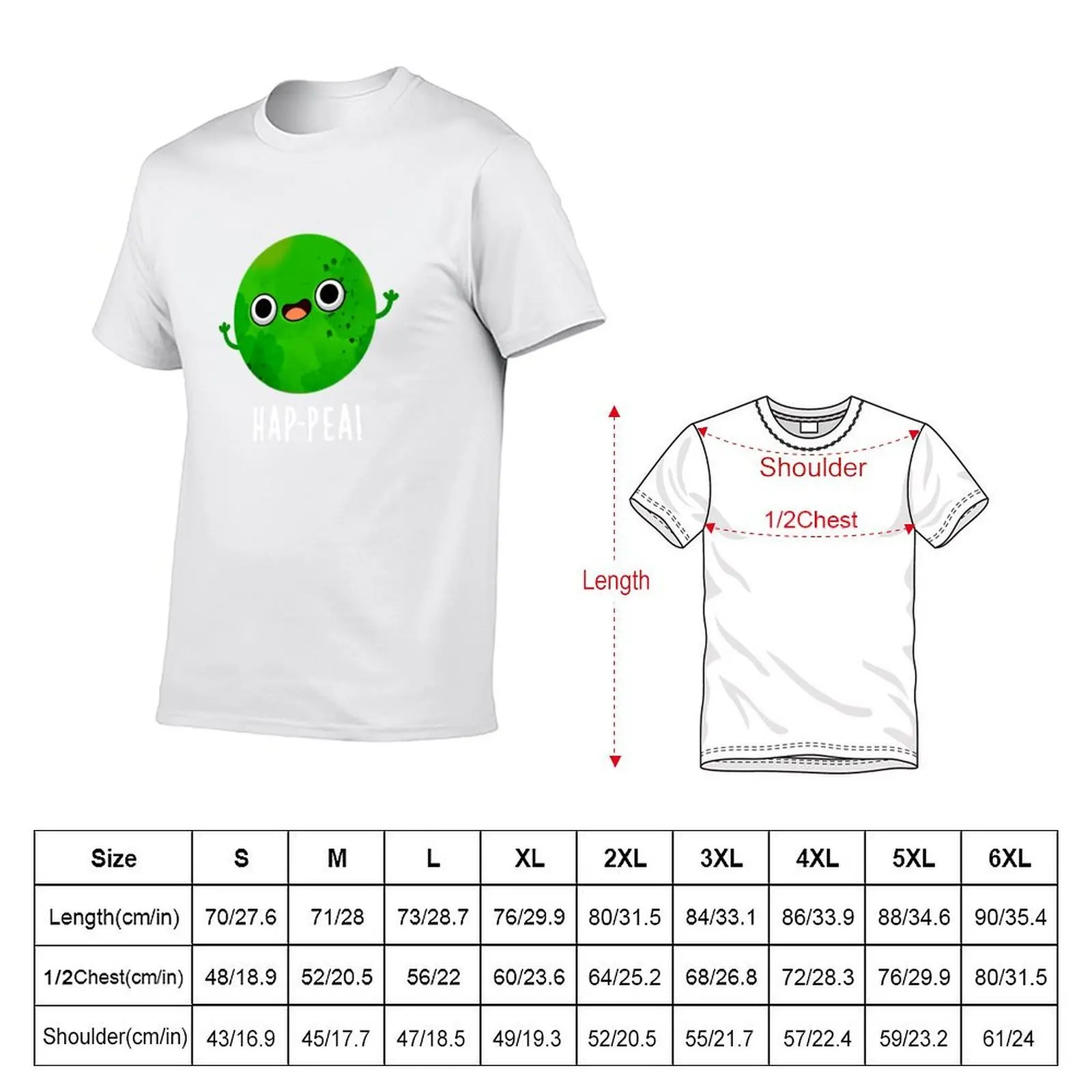 تي شيرت Happy Pea مضحك Happy Pea Puns (Dark BG) تي شيرت للرجال حزمة تي شيرت قطني مع مطبوعات تي شيرت
