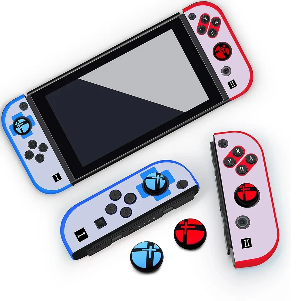 حافظة واقية مضادة للانزلاق لجهاز تحكم ألعاب نينتندو سويتش مع مقابض Thumbstick 4 في 1
