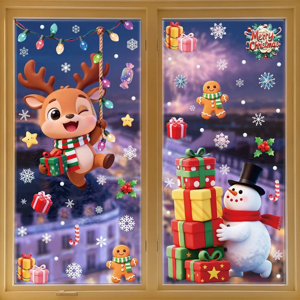Merry Christmas Window Stickers Santa Claus Designs for Home  Xmas Party Supplies  Gifts Xmas Ornaments