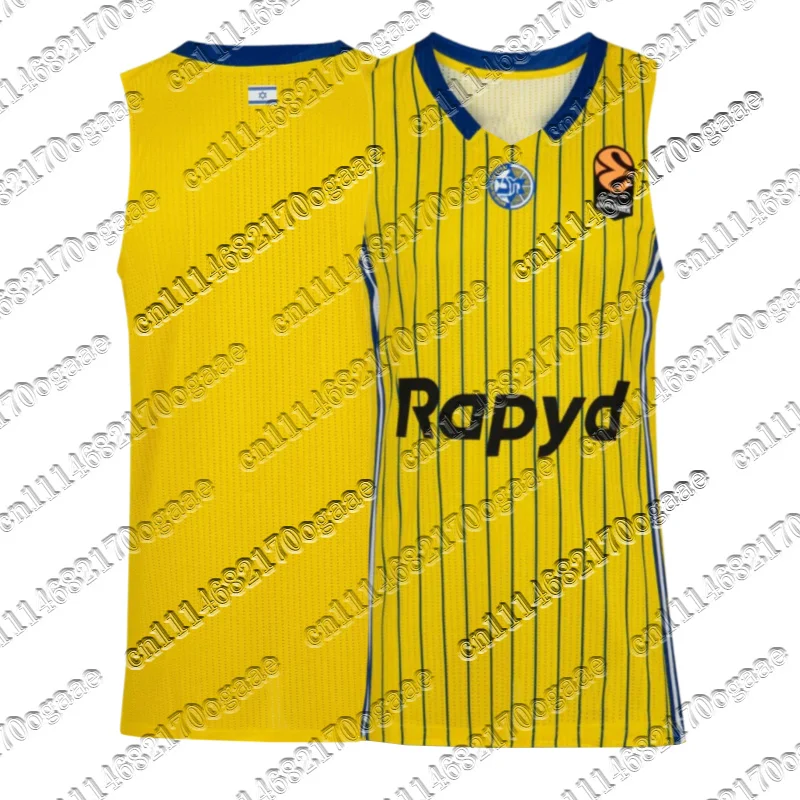 2026 New Tel Aviv Sleeveless Basketball Jersey Tank Top for Men Y2K Oversized Loose Fit Mesh Breathable Sport Fan Streetwear Top