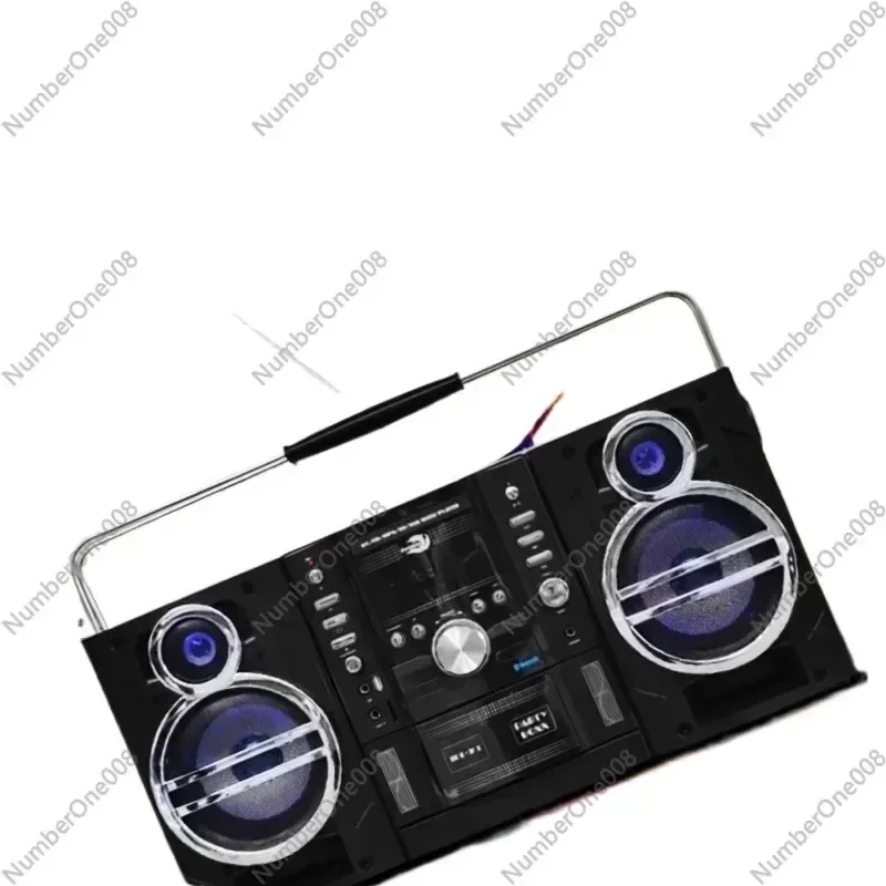 Retro Dual Card Tape Recorder All-in-One SD Card U Disk CD Bluetooth Multi-Function Radio Karaoke Audion