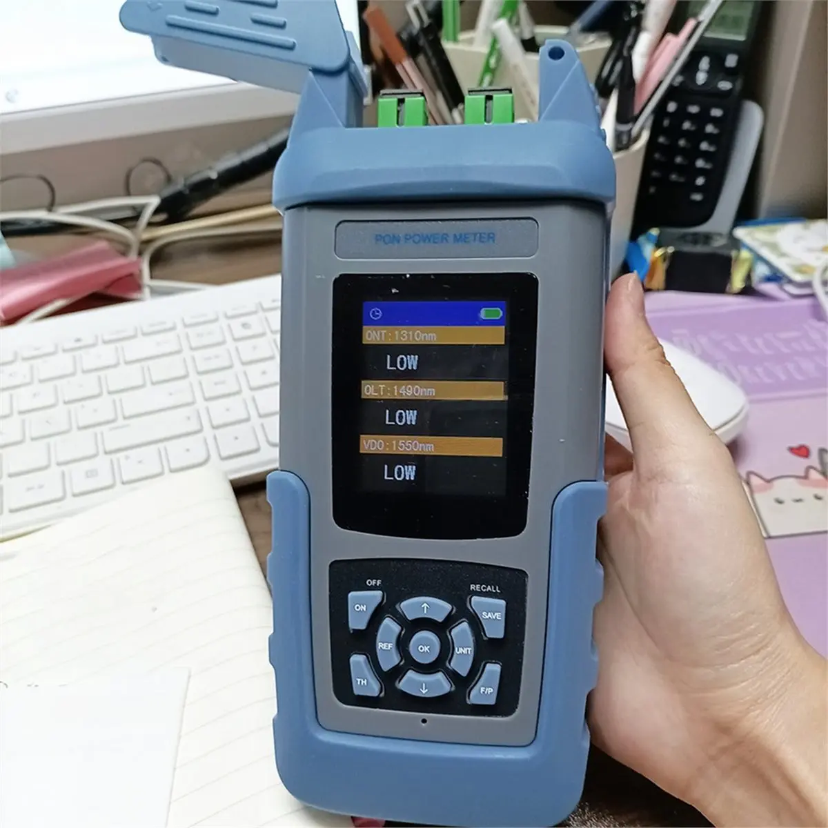 

Y69A 10G PON Optical Power Meter SC/APC Adapter FTTH / Fttx Fiber Optic Test Tools 1310/1490/1550Nm EU Plug