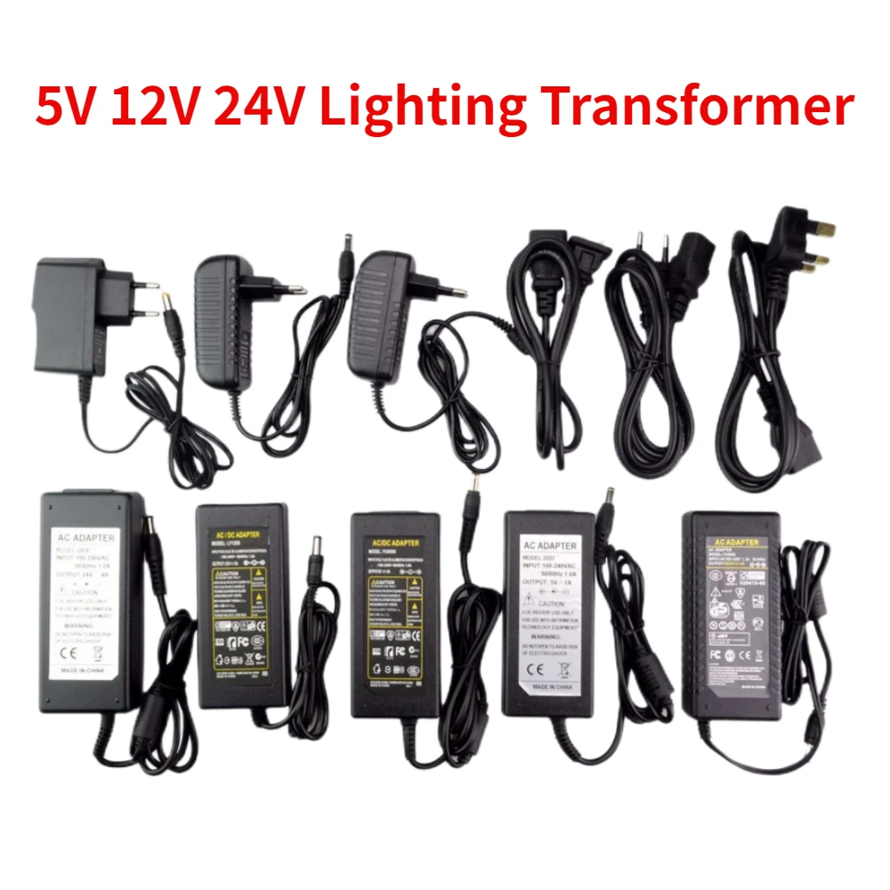 5V 12V 24V Lighting Transformer AC 110V 220V to 12V Power Supply 1A 2A 3A 5A 6A 8A 10A LED Driver 10W 60W 100W 120W Transformer