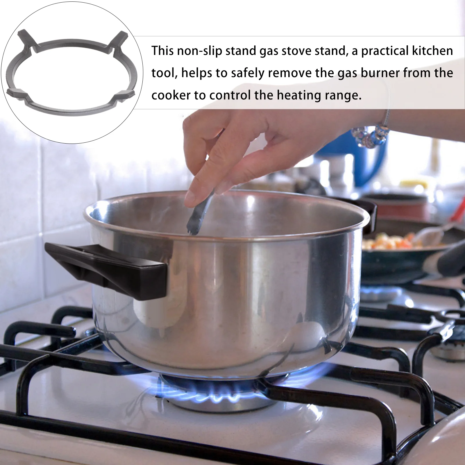 Gas Stove Bracket Frying Pan Holder Wok Ring Glass Cooktop Pot Iron for Sturdy Cookware Accessory