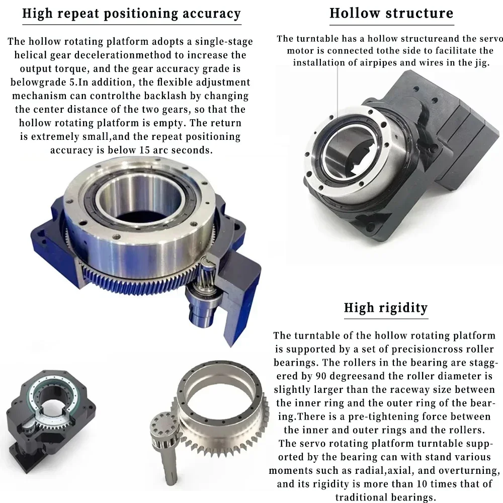 High Precision 360 Degree Turutable Hollow Rotating Platform For 80 Servo Nema34 86mm Stepper Motor Replace Cam indexer/DD motor