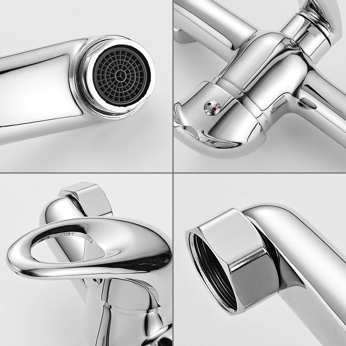 Sink Faucet Single Handle Wall Mounted Mixer Tap Hot Cold Water Mixer Faucet Modern Basin Sink Electroplating Mixer Valve Tap