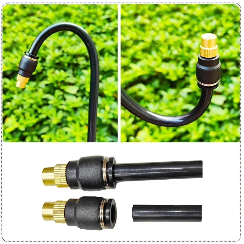 

Свободно регулируемые сменные медные насадки, универсальный гибкий полюс, быстроразъемное соединение «сделай сам», распылительный полив