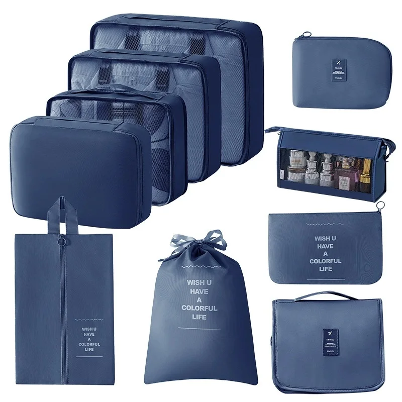 7/8/9/10 Stuks Set Reisorganisator Opbergzakken Koffer Verpakking Cubes Set Koffers Draagbare Bagage Kleding Schoen netjes Pouch Opvouwbaar