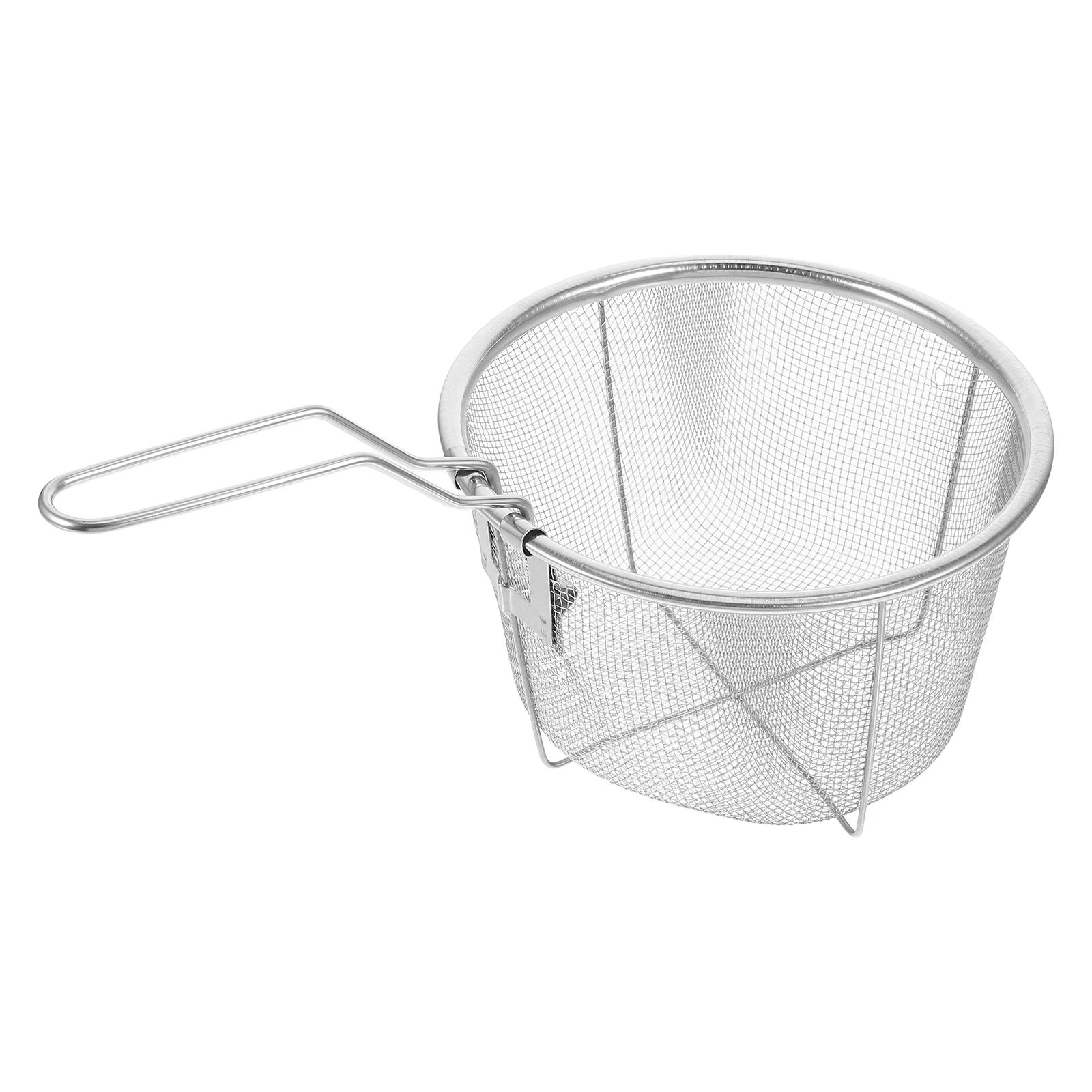 

Foldable Frying Basket Stainless Steel Strainer Oil Drain Filter Practical Air Fryer Replacement Multi Purpose Kitchen Tool