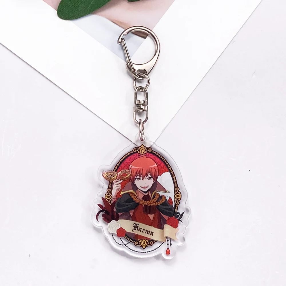 5Pcs Anime Assassination Classroom Acrylic Keychain Accessories Cute Bag Charm Funny Backpack Pendant Key Ring Gifts For Friends