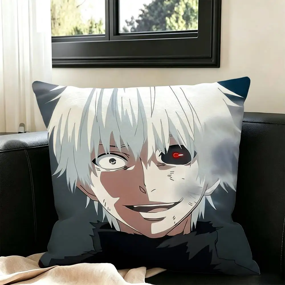 Tokyo Ghoul Anime  Pillow Case Square Double-Sided Sofa Cushion Cover Bedroom Bedside Pillow