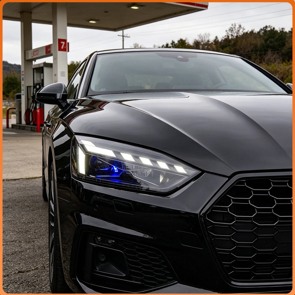 

High Quality LED Car Front Lamps Assembly For Audi A5 2017-2020 Headlights Accessories Projector Lens Upgrade Start Animation