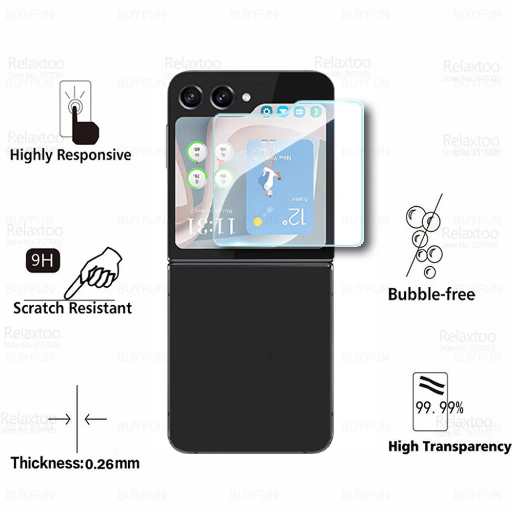 For Samsung Galaxy Z Flip5 5G Back Glass 6To2 Tempered Glass Camera Film Sumsung ZFlip 5 Flip 5 ZFlip5 6.7'' HD Screen Protector