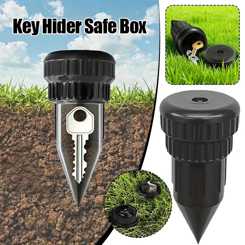 1/2pc Simulation Sprinkler Key Box Realistic Garden Key Hider Nozzle Shape Design Plastic Key Storage Device for Outdoor Garden