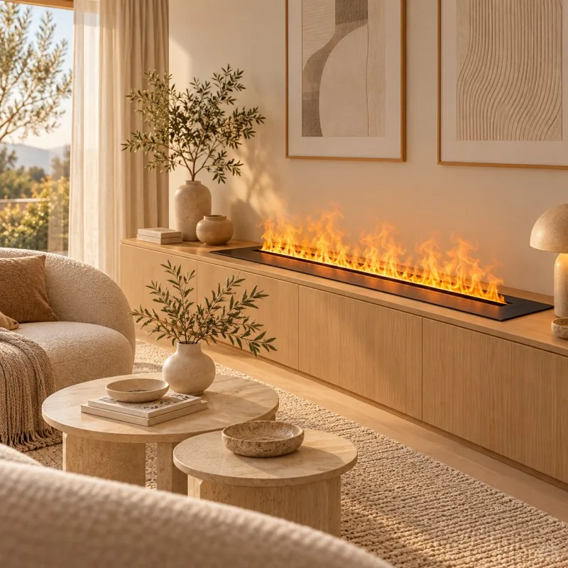 Custom Size 3D Water Vapor Fireplace Linear Electric Mist Flame Insert for Luxury Living Room Design Chimenea Decorativa Камин