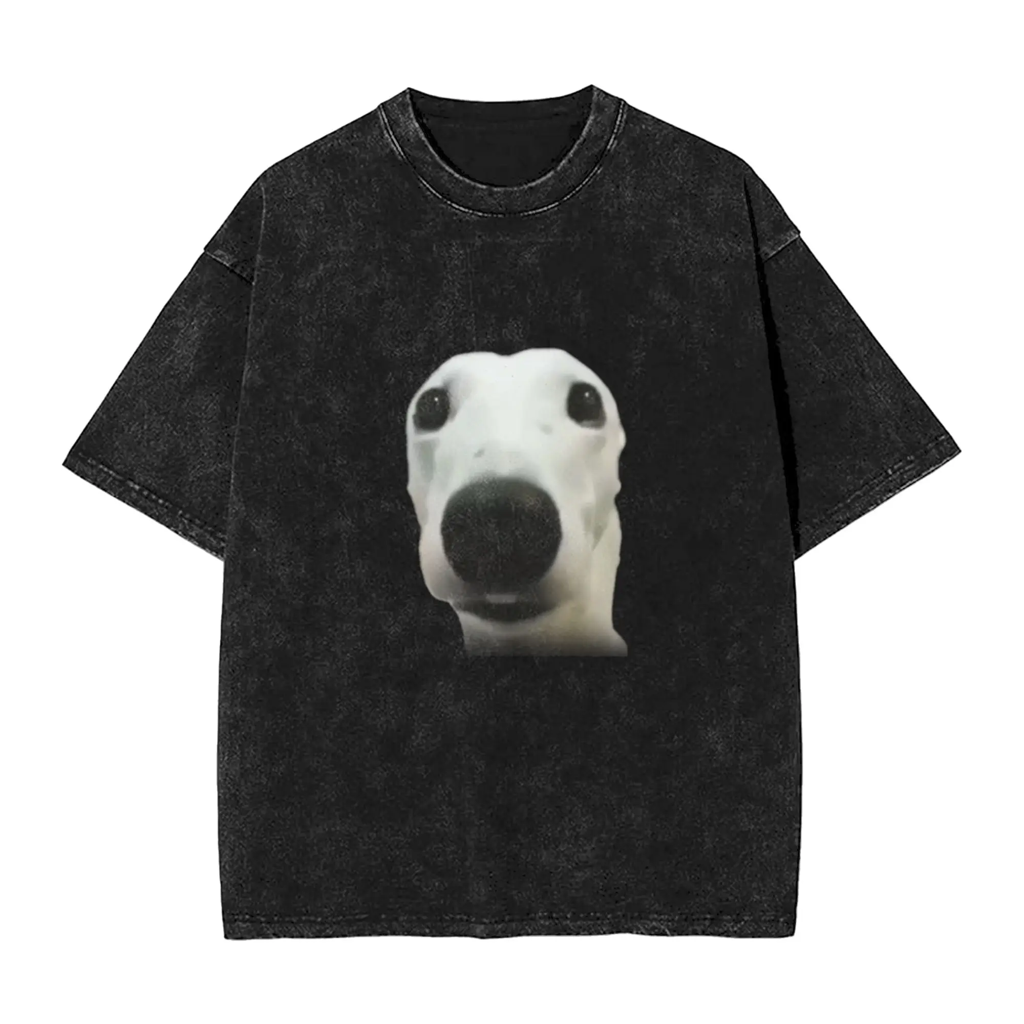 Dog Meme - Afraid Dog - Scared Dog Unique Chic A Vintage Oversized Cotton Unisex T-Shirts