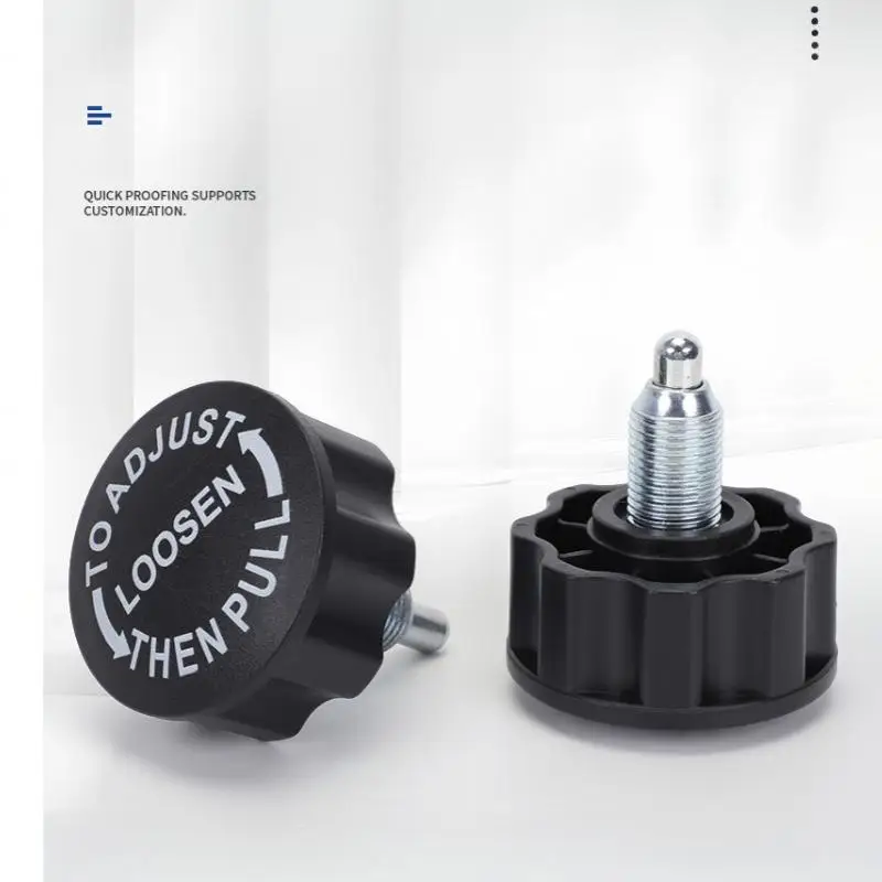 Schnell einsetzbarer pflaumenförmiger Verriegelungsknopf mit rutschfestem Griff und robustem Stahlgewinde für die Reparatur von Industriemaschinen. – Detail 7
