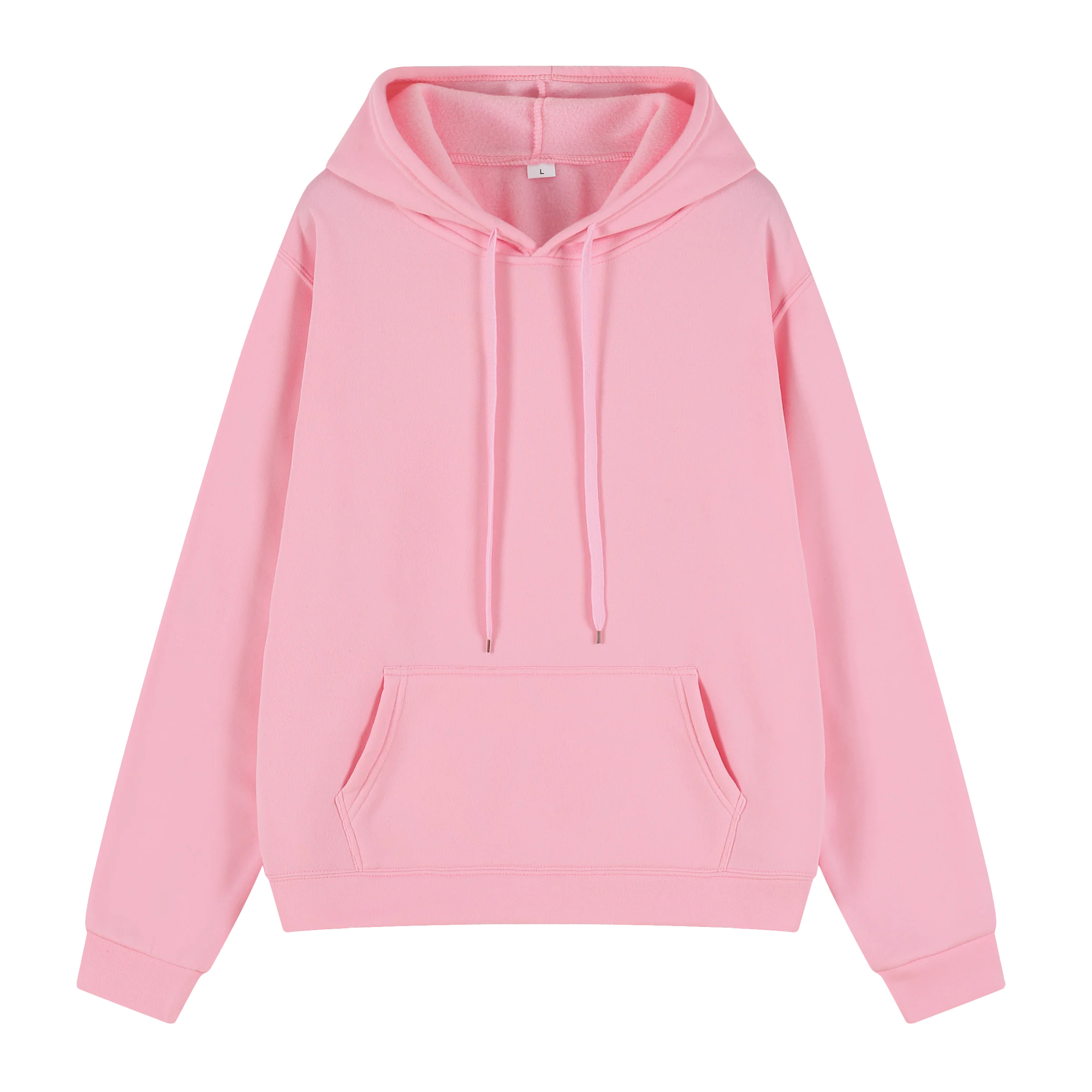 Winter hooded pullover sweater, solid color versatile trend top, casual sports men's and women's loose fitting jacket