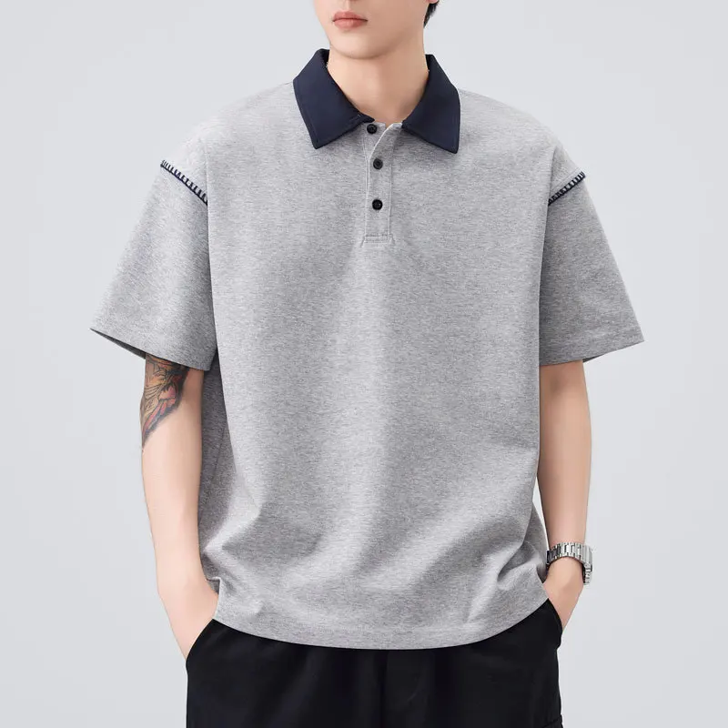 Simple Retro Design Men's 2026 Summer New Lapel Loose Short-sleeved POLO Shirt