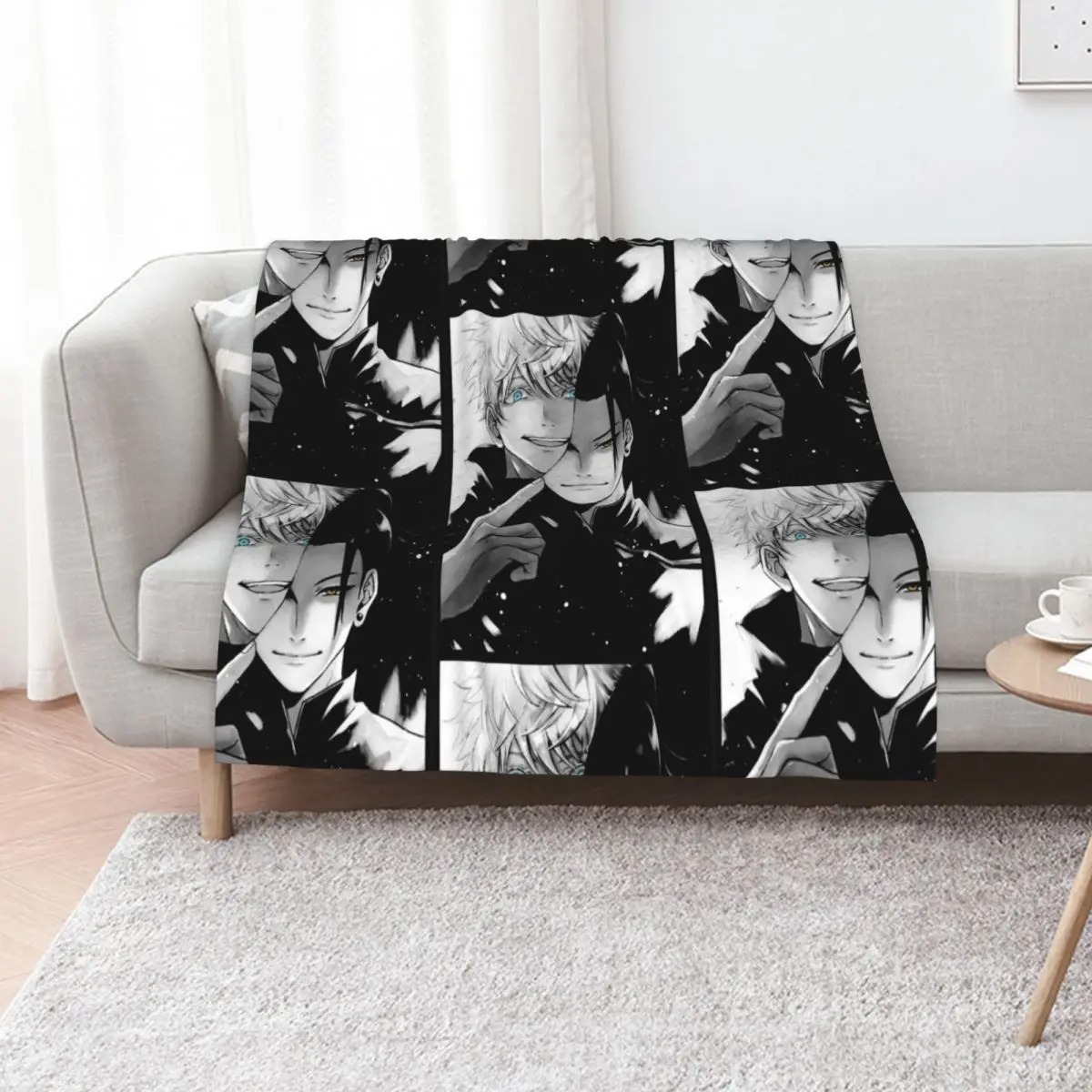 

Gojo And Geto Classic Throw Blanket Plaid on the sofa Hairys Baby Luxury Blankets