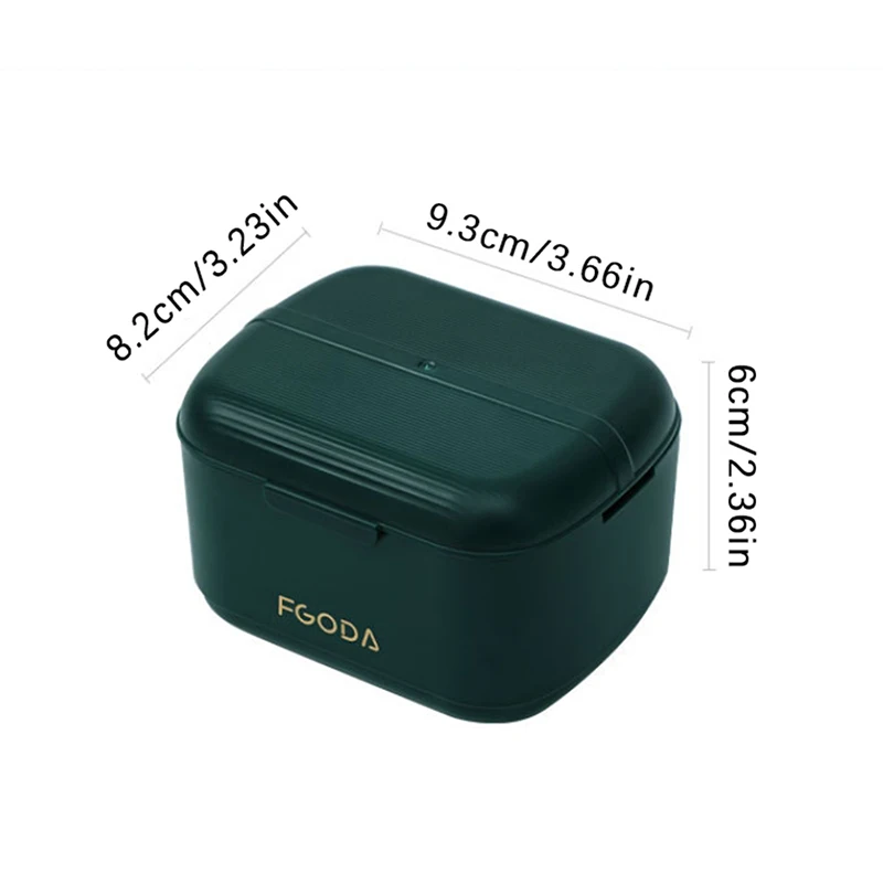 Double Layered Drainable Braces Box Denture Soaking Cleaning Case Sealing Portable Orthodontische Houder Beugels Storage Box